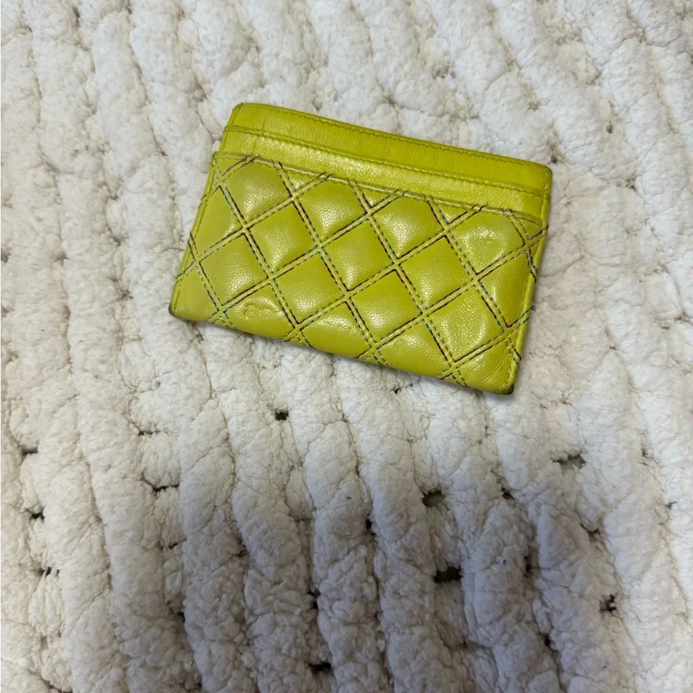 Chanel Yellow Quilted Card Holder - Picture 2 of 2